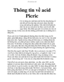 Thông tin về acid Picric