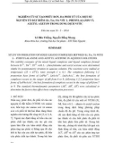 Nghiên cứu sự tạo phức đơn, đa phối tử của một số nguyên tố đất hiếm (Er, Tm, Yb) với l - phenylalanin và axetyl axeton trong dung dịch nước