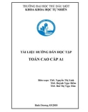 Tài liệu hướng dẫn học tập Toán cao cấp A1: Phần 1 - Trường ĐH Thủ Dầu Một