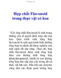 Tài liệu tham khảo: Hợp chất Flavonoid trong thực vật có hoa