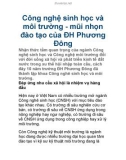 Công nghệ sinh học và môi trường