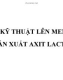 Tài liệu kỹ thuật lên men Axit Lactic