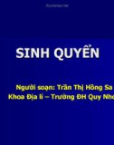 Bài giảng Sinh quyển