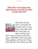 Phát triển và ứng dụng công nghệ sinh học trong lĩnh vực thuỷ sản đến năm 2020