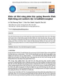 Khảo sát khả năng phân hủy quặng ilmenite Bình Định bằng axit sunfuric đặc và kalihidrosunphat