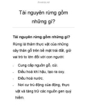 Tài nguyên rừng gồm những gì?