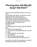 Phương trình mất đất phổ dụng? Giải thích?