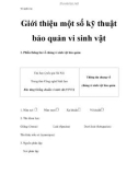 Vi sinh vật - Giới thiệu một số kỹ thuật bảo quản vi sinh vật