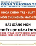 Bài giảng Triết học Mác - Lênin: Chương 4 - Nhận thức luận (Dành cho học viên cao học và nghiên cứu sinh các ngành Khoa học xã hội và nhân văn)