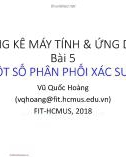 Bài giảng Thống kê máy tính và ứng dụng: Bài 5 - Vũ Quốc Hoàng