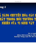 Bài giảng Vi sinh vật môi trường (TS. Lê Quốc Tuấn) - Chương 2