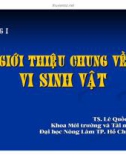 Bài giảng Vi sinh vật môi trường (TS. Lê Quốc Tuấn) - Chương 1.1