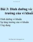 Bài giảng Vi sinh vật học: Bài 3 - Bùi Hồng Quân