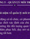 Chương 5: Quản lý môi trường