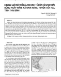 Lượng giá một số giá trị kinh tế của hệ sinh thái rừng ngập mặn, xã Nam Hưng, huyện Tiền Hải, tỉnh Thái Bình