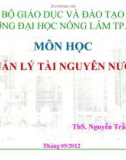 Bài giảng môn Quản lý tài nguyên nước