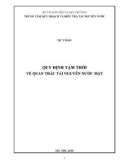 QUY ĐỊNH TẠM THỜI VỀ QUAN TRẮC TÀI NGUYÊN NƯỚC MẶT