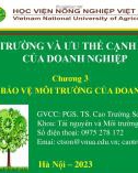 Bài giảng Môi trường và ưu thế cạnh tranh của doanh nghiệp: Chương 3 - PGS. TS. Cao Trường Sơn