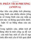 Bài giảng Bài 5: Phân tích phương sai (anova)