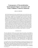 Consequences of Decentralization: Environmental Impact Assessment and Water Pollution Control in Indonesia