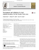 Development and validation of a lead emission inventory for the Greater Cairo areac