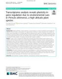 Transcriptome analysis reveals plasticity in gene regulation due to environmental cues in Primula sikkimensis, a high altitude plant species