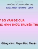 Bài giảng Một số vấn đề của lôgic hình thức truyền thống - Phạm Đức Thuận