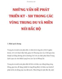 NHỮNG VẤN ĐỀ PHÁT TRIỂN KT - XH TRONG CÁC VÙNG TRUNG DU VÀ MIỀN NÚI BẮC BỘ