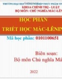 Bài giảng Triết học Mác - Lênin - Chương 3: Chủ nghĩa duy vật lịch sử (2022)