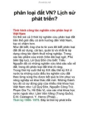 phân loại đất VN? Lịch sử phát triển?