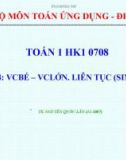 Bài giảng Toán 1: Bài 4 - Vcbé – Vclớn liên tục (sinh viên) - Nguyễn Quốc Lân