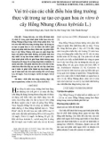 Vai trò của các chất điều hòa tăng trưởng thực vật trong sự tạo cơ quan hoa in vitro ở cây Hồng Nhung (Rosa hybrida L.)