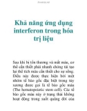 Khả năng ứng dụng interferon trong hóa trị liệu