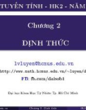 Bài giảng Đại số tuyến tính: Chương 2 - Lê Văn Luyện