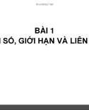 Bài giảng Toán cao cấp 1: Bài 1 - Hàm số, giới hạn và liên tục