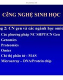 Bài giảng Công nghệ Sinh học: Chương 2