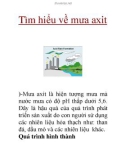 Tìm hiểu về mưa axit