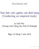 Bài giảng Thực hiện một nghiên cứu định lượng - Lê Việt Phú