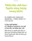 Nhiên liệu sinh học: Nguồn năng lượng tương lai(tt)