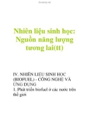 Nhiên liệu sinh học: Nguồn năng lượng tương lai(tt)