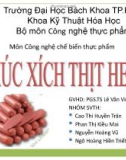 Bài giảng Công nghệ chế biến - Bài: Xúc xích heo