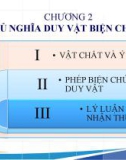 Bài giảng Triết học Mác - Lênin - Chương 2: Chủ nghĩa duy vật biện chứng