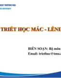 Bài giảng Triết học Mác - Lênin - Chương 1: Triết học và vai trò của triết học trong đời sống xã hội