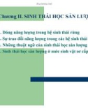 Bài giảng Chương 2: Sinh thái học sản lượng