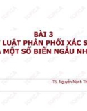 Bài giảng Lý thuyết xác suất và thống kê toán: Bài 3 - TS. Nguyễn Mạnh Thế