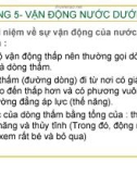 CHƯƠNG 5- VẬN ĐỘNG NƯỚC DƯỚI ĐẤT