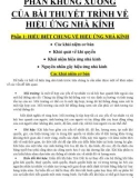 PHẦN KHUNG XƯƠNG CỦA BÀI THUYẾT TRÌNH VỀ HIỆU ỨNG NHÀ KÍNH