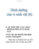 Dinh dưỡng của vi sinh vật: Sự hấp thu các chất dinh dưỡng ở vi sinh vật