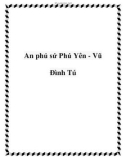 An phủ sứ Phú Yên - Vũ Đình Tú