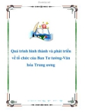 Quá trình hình thành và phát triển về tổ chức của Ban Tư tưởng-Văn hóa Trung ương